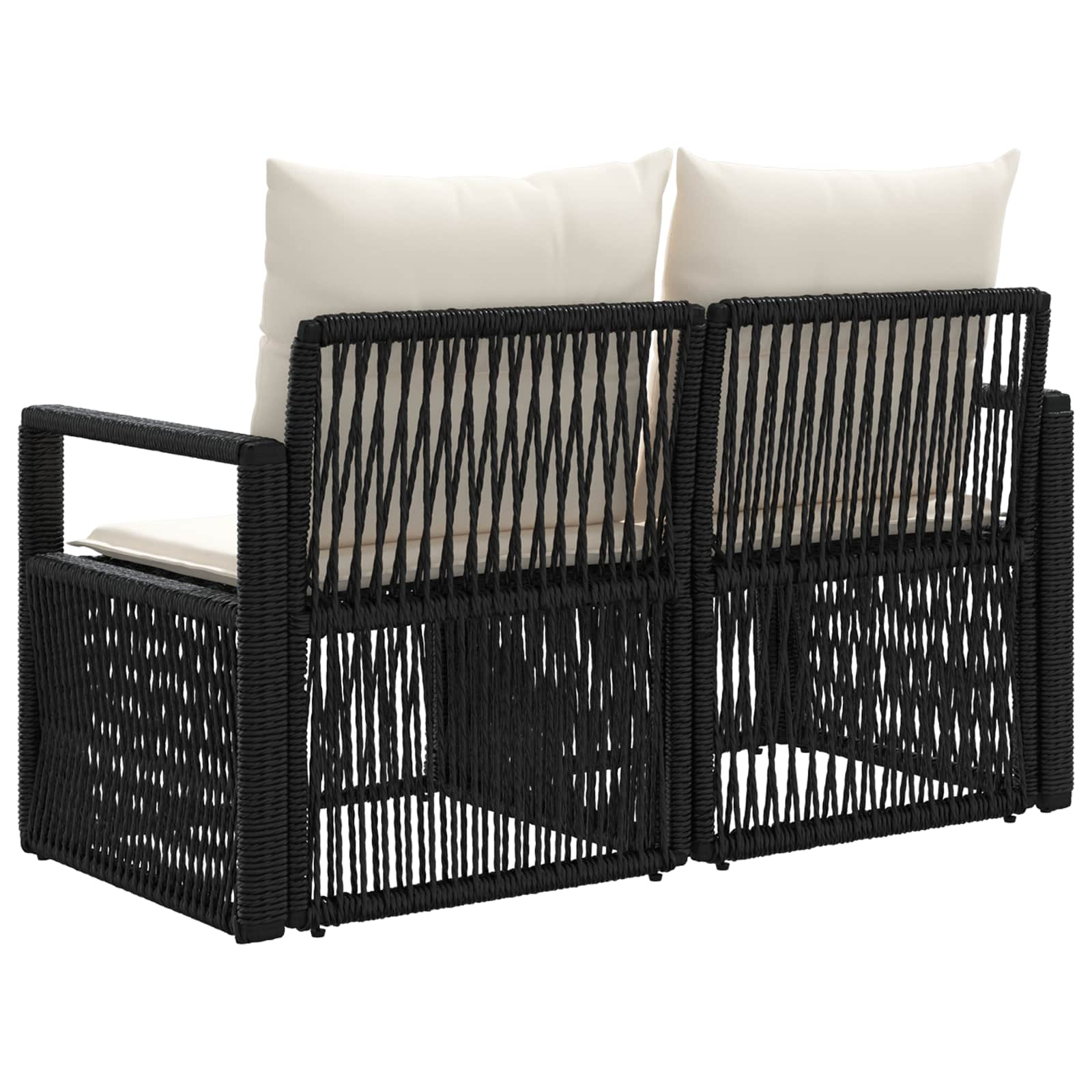 Tuinbank 2-Aantal zitplaatsen Zwart poly rattan