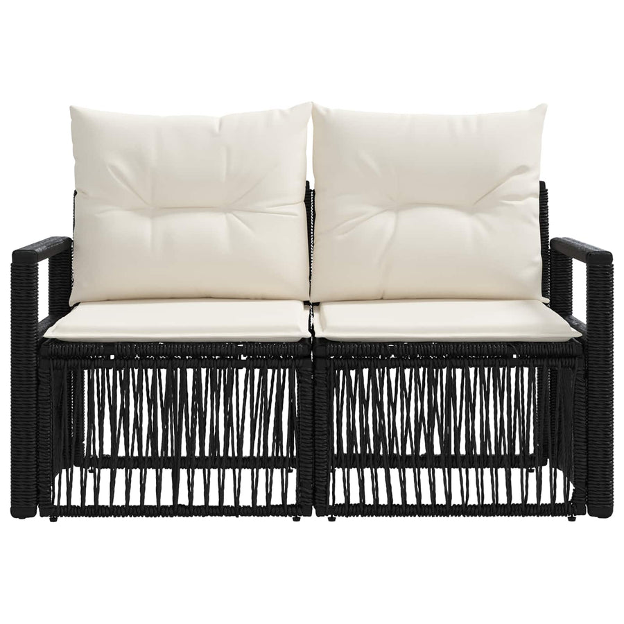 Tuinbank 2-Aantal zitplaatsen Zwart poly rattan