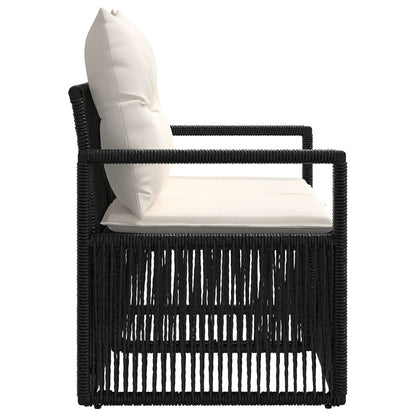 Tuinbank 2-Aantal zitplaatsen Zwart poly rattan