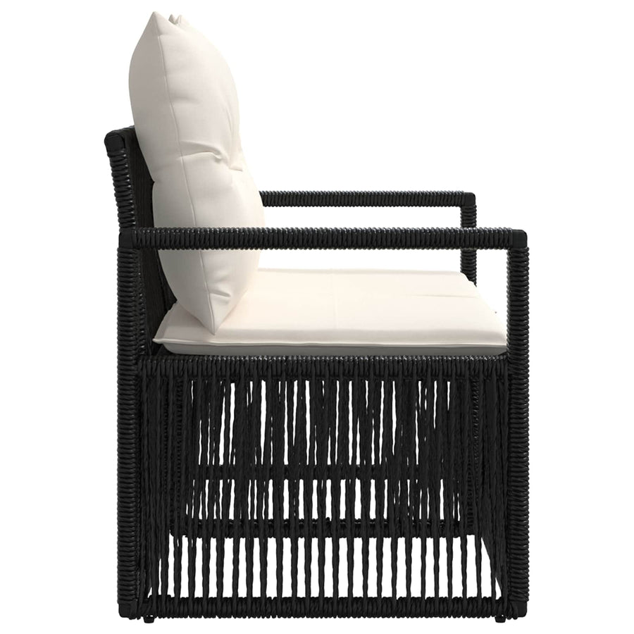Tuinbank 2-Aantal zitplaatsen Zwart poly rattan