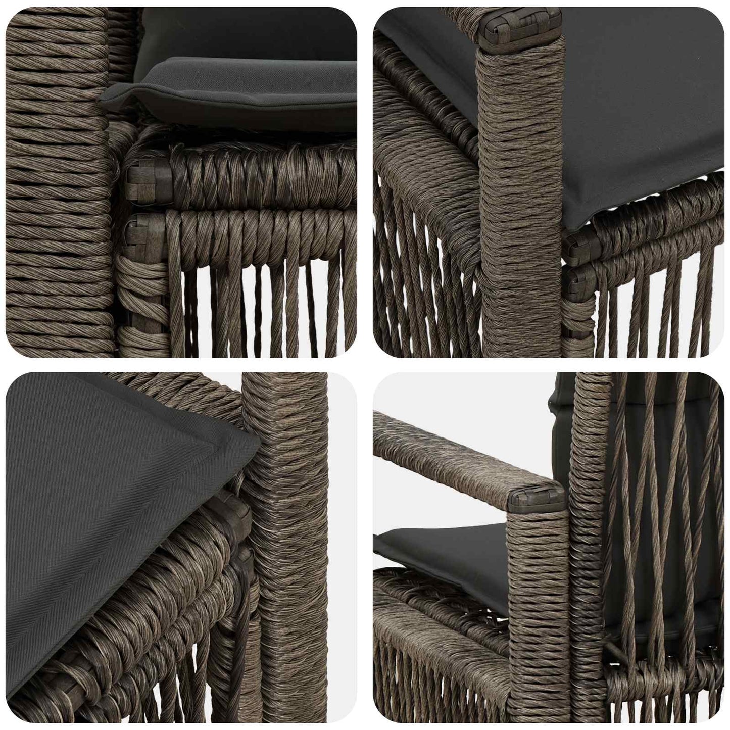 Tuinbank 2-Aantal zitplaatsen Grijs poly rattan