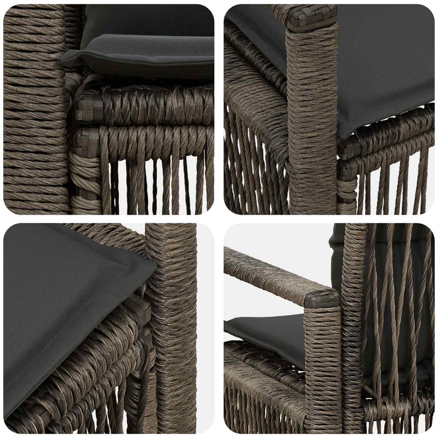 Tuinbank 2-Aantal zitplaatsen Grijs poly rattan