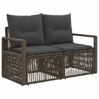 Tuinbank poly rattan grijs 122x62x70 cm