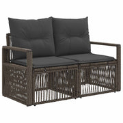 Tuinbank poly rattan grijs 122x62x70 cm