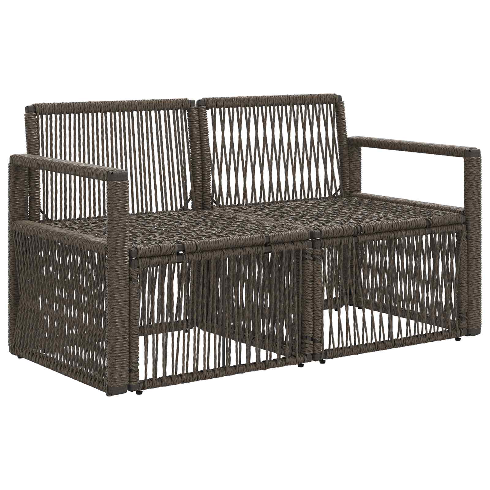 Tuinbank 2-Aantal zitplaatsen Grijs poly rattan