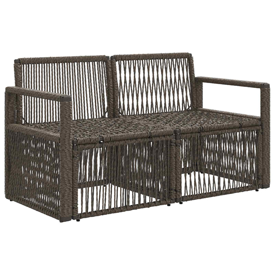 Tuinbank 2-Aantal zitplaatsen Grijs poly rattan