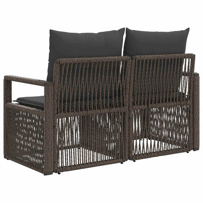 Tuinbank 2-Aantal zitplaatsen Grijs poly rattan
