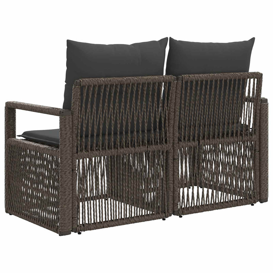 Tuinbank 2-Aantal zitplaatsen Grijs poly rattan