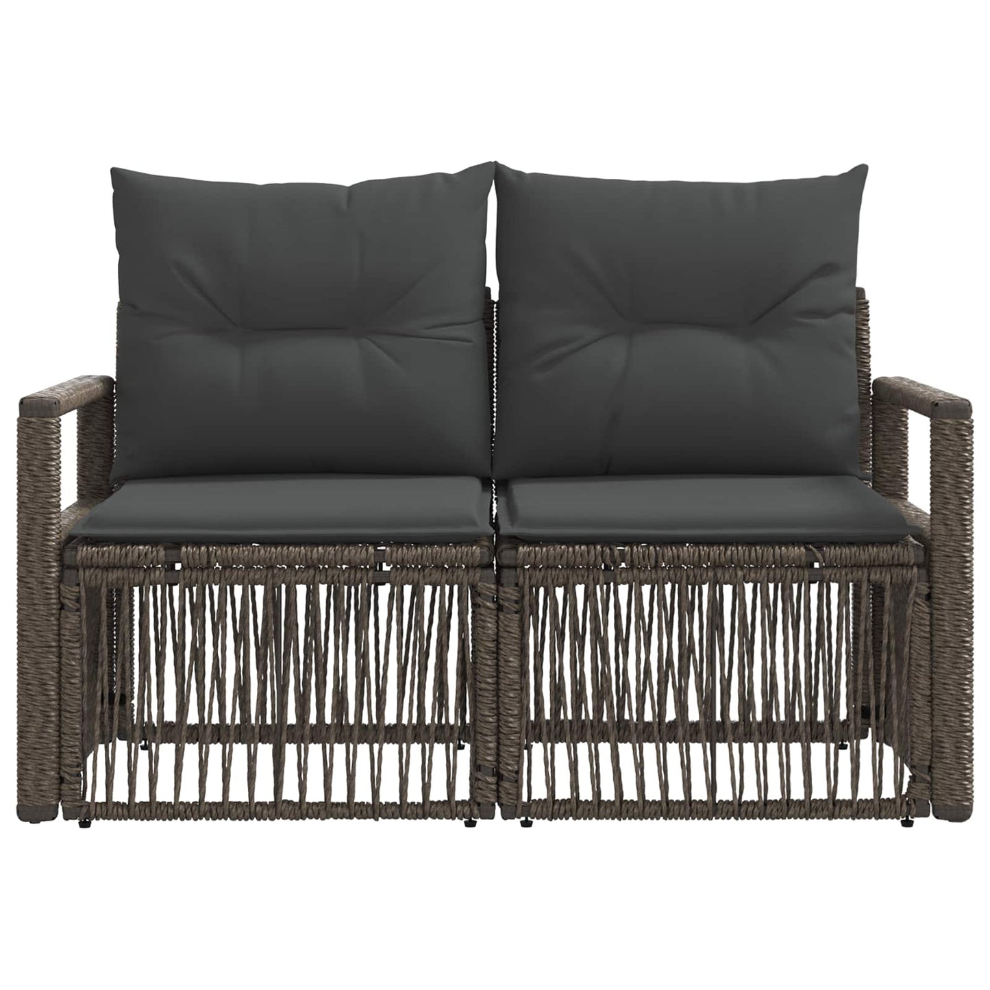 Tuinbank 2-Aantal zitplaatsen Grijs poly rattan