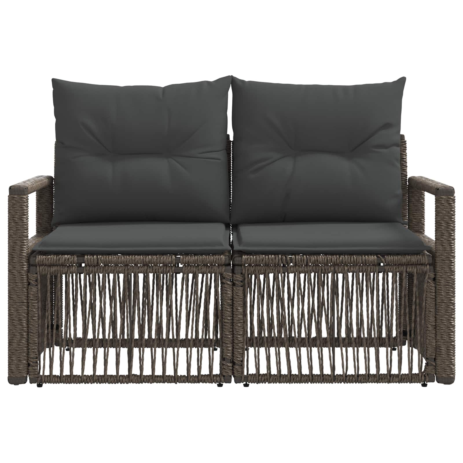 Tuinbank 2-Aantal zitplaatsen Grijs poly rattan