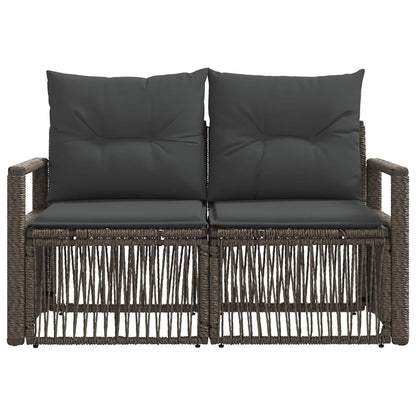 Tuinbank 2-Aantal zitplaatsen Grijs poly rattan