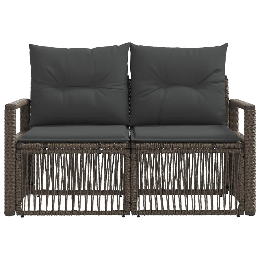 Tuinbank 2-Aantal zitplaatsen Grijs poly rattan