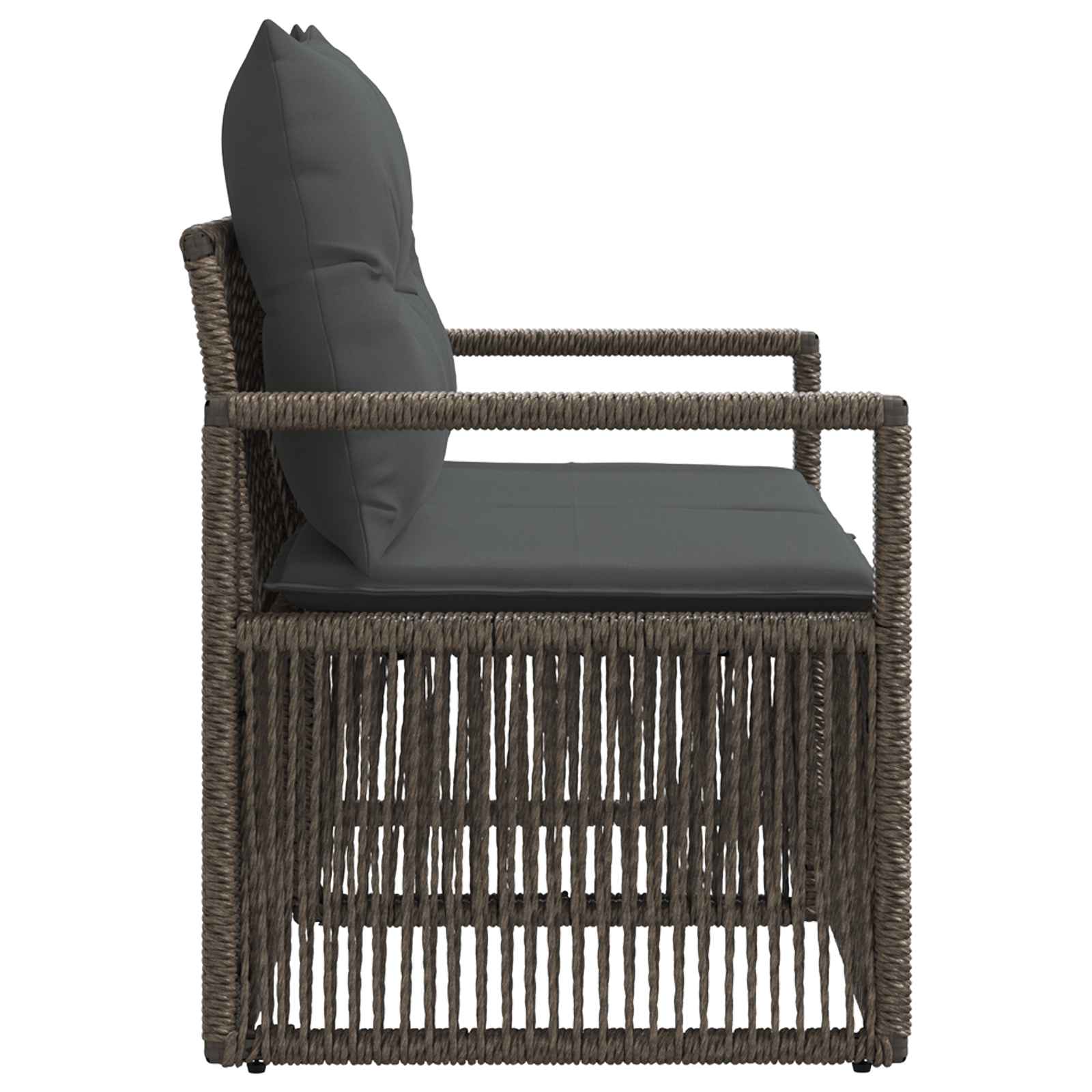 Tuinbank 2-Aantal zitplaatsen Grijs poly rattan