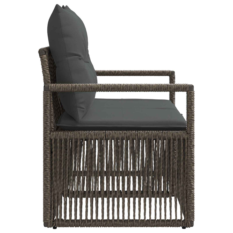 Tuinbank 2-Aantal zitplaatsen Grijs poly rattan