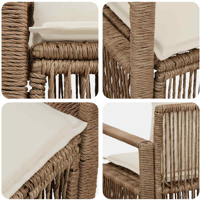 Tuinbank 2-Aantal zitplaatsen Beige poly rattan