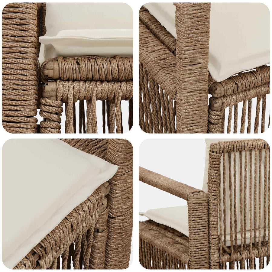 Tuinbank 2-Aantal zitplaatsen Beige poly rattan