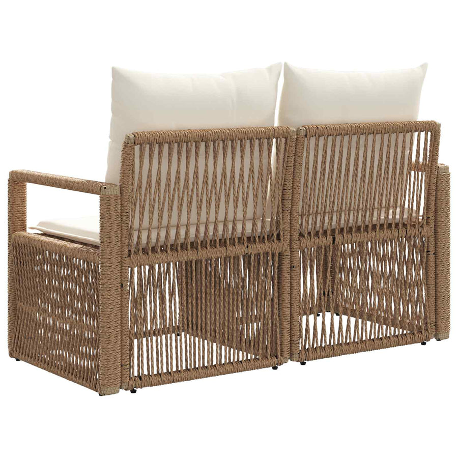 Tuinbank 2-Aantal zitplaatsen Beige poly rattan