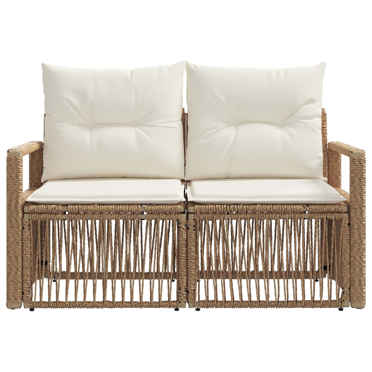 Tuinbank 2-Aantal zitplaatsen Beige poly rattan