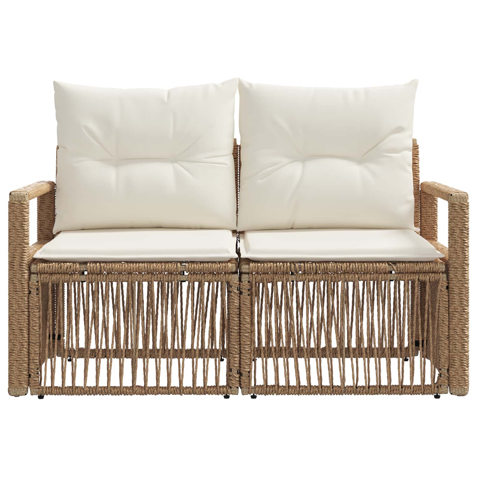 Tuinbank 2-Aantal zitplaatsen Beige poly rattan