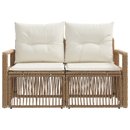Tuinbank 2-Aantal zitplaatsen Beige poly rattan