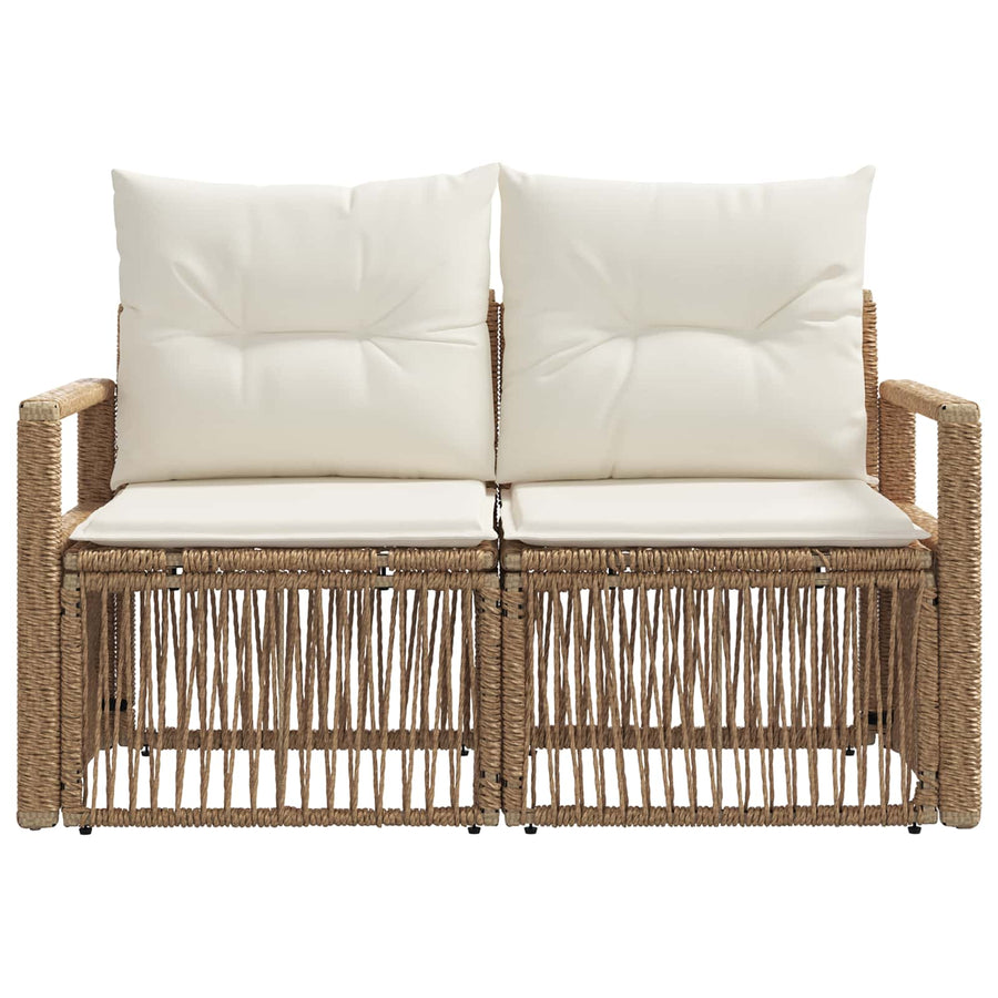 Tuinbank 2-Aantal zitplaatsen Beige poly rattan