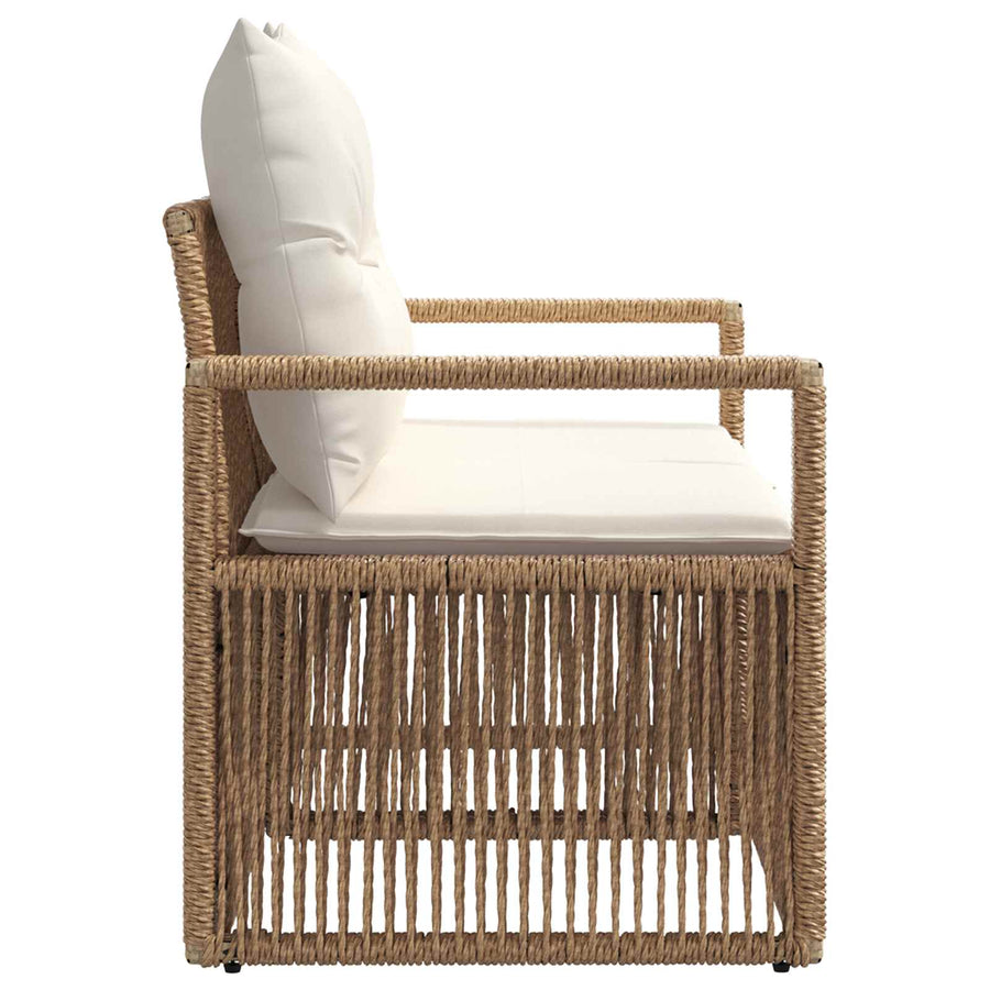 Tuinbank 2-Aantal zitplaatsen Beige poly rattan
