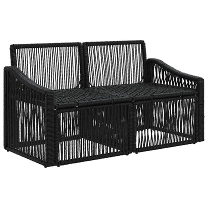 Tuinbank 2-Aantal zitplaatsen Zwart poly rattan