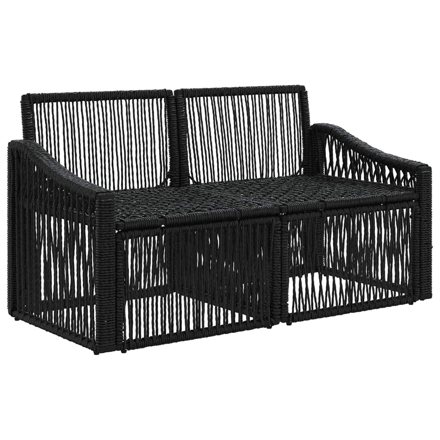 Tuinbank 2-Aantal zitplaatsen Zwart poly rattan