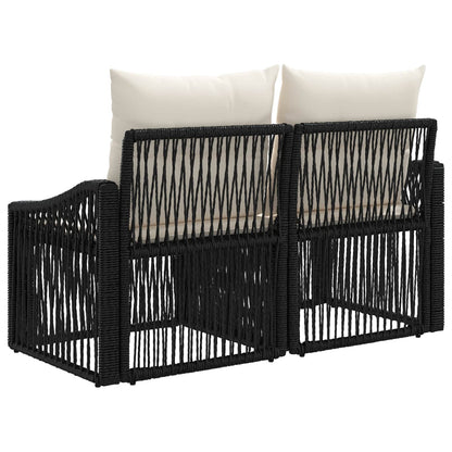 Tuinbank 2-Aantal zitplaatsen Zwart poly rattan