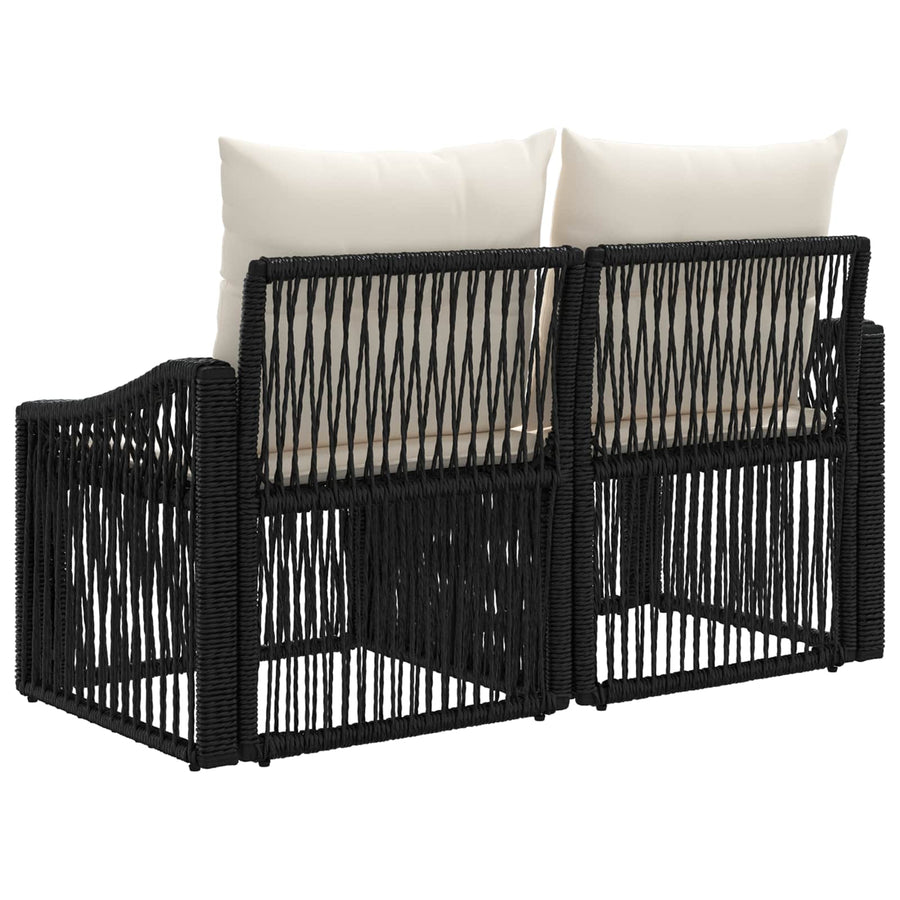 Tuinbank 2-Aantal zitplaatsen Zwart poly rattan