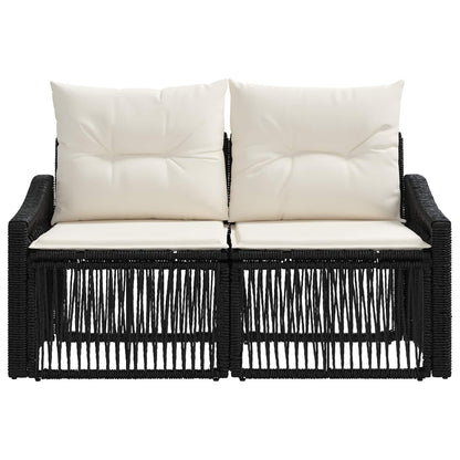 Tuinbank 2-Aantal zitplaatsen Zwart poly rattan