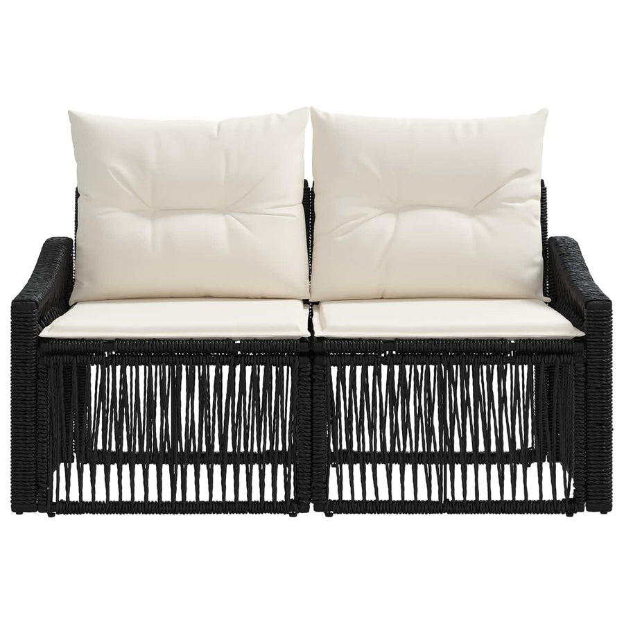Tuinbank 2-Aantal zitplaatsen Zwart poly rattan