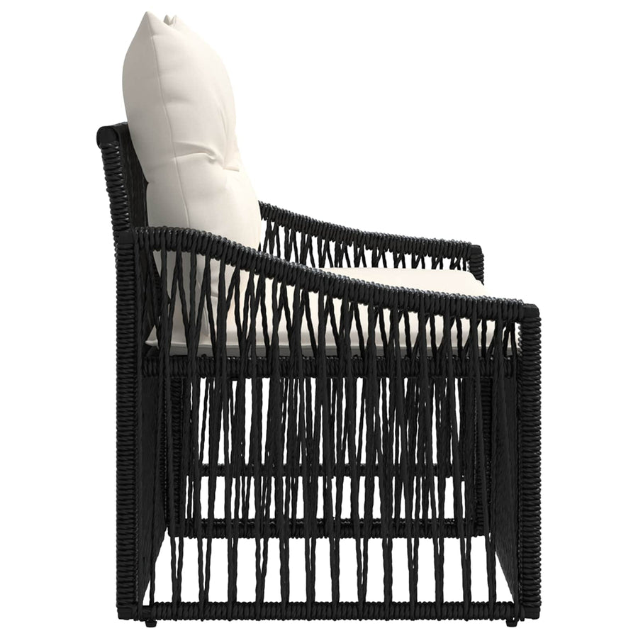 Tuinbank 2-Aantal zitplaatsen Zwart poly rattan