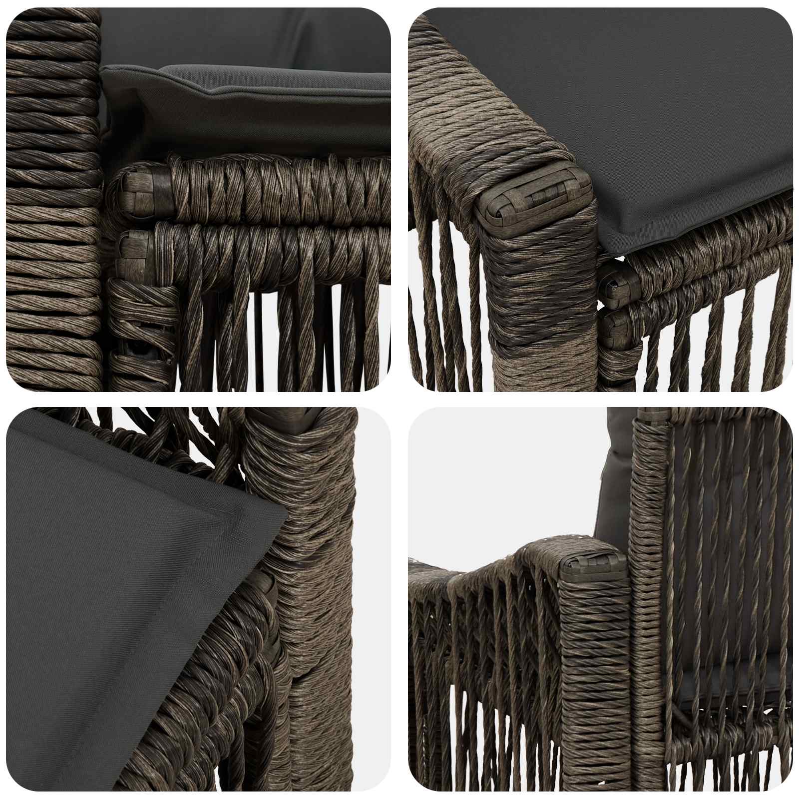 Tuinbank 2-Aantal zitplaatsen Grijs poly rattan