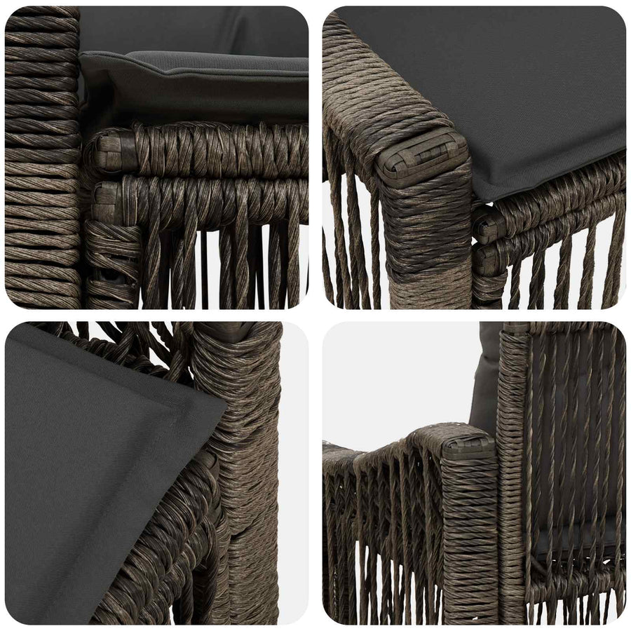 Tuinbank 2-Aantal zitplaatsen Grijs poly rattan