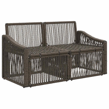 Tuinbank 2-Aantal zitplaatsen Grijs poly rattan