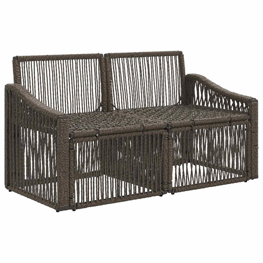 Tuinbank 2-Aantal zitplaatsen Grijs poly rattan