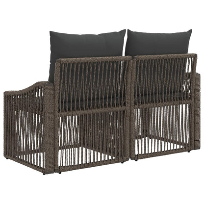 Tuinbank 2-Aantal zitplaatsen Grijs poly rattan
