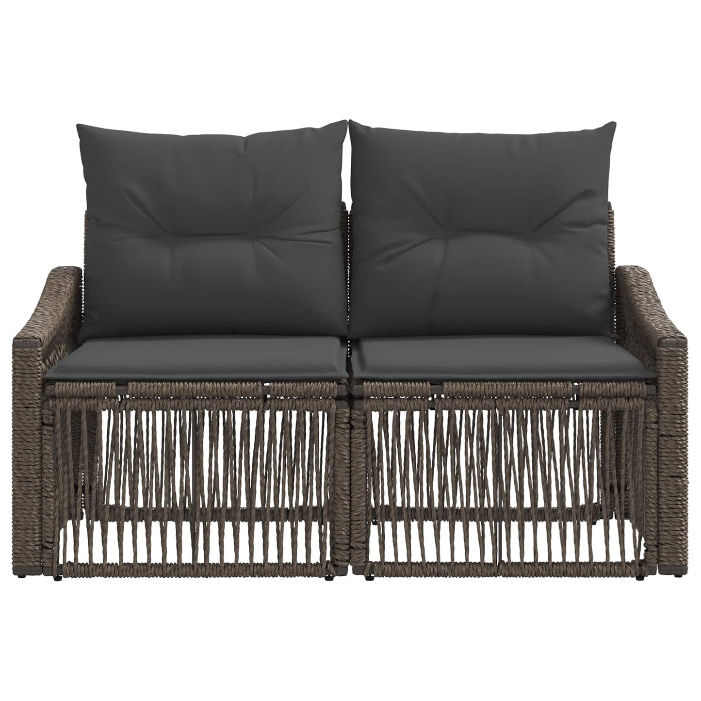 Tuinbank 2-Aantal zitplaatsen Grijs poly rattan