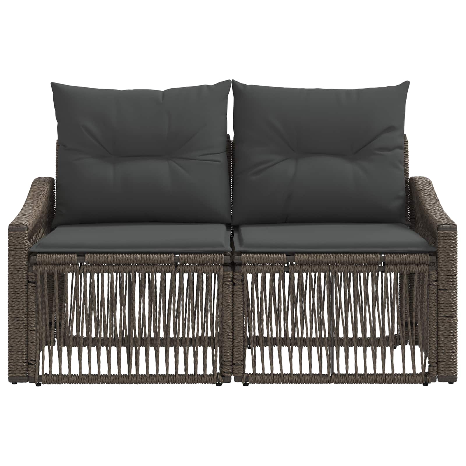 Tuinbank 2-Aantal zitplaatsen Grijs poly rattan