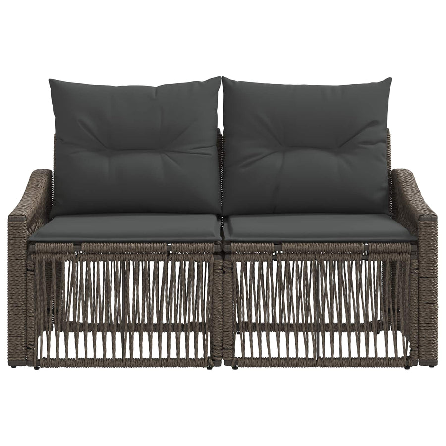 Tuinbank 2-Aantal zitplaatsen Grijs poly rattan