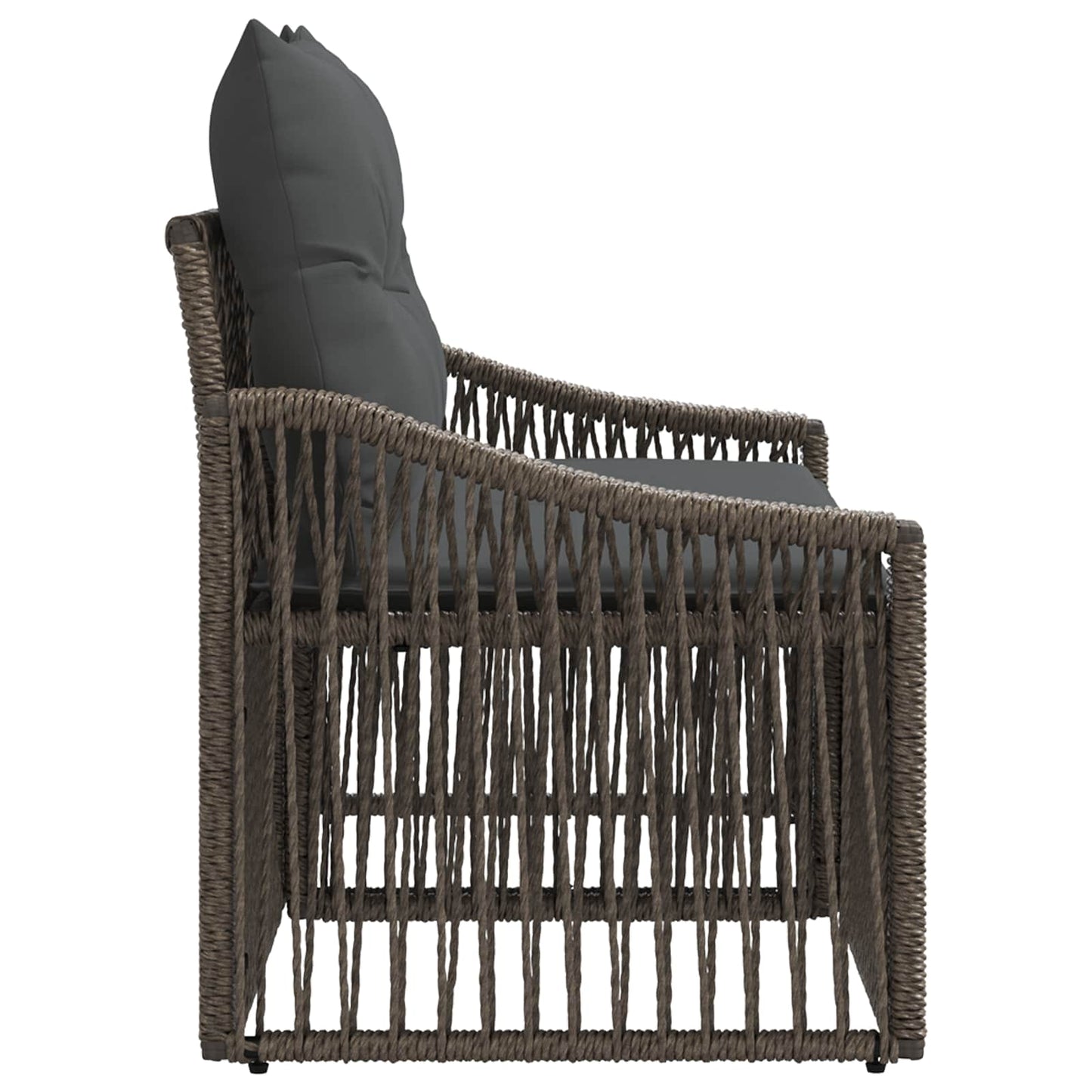 Tuinbank 2-Aantal zitplaatsen Grijs poly rattan