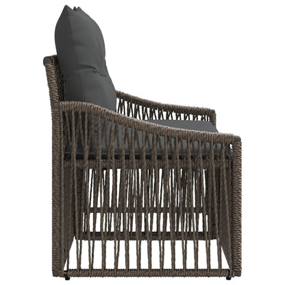 Tuinbank 2-Aantal zitplaatsen Grijs poly rattan