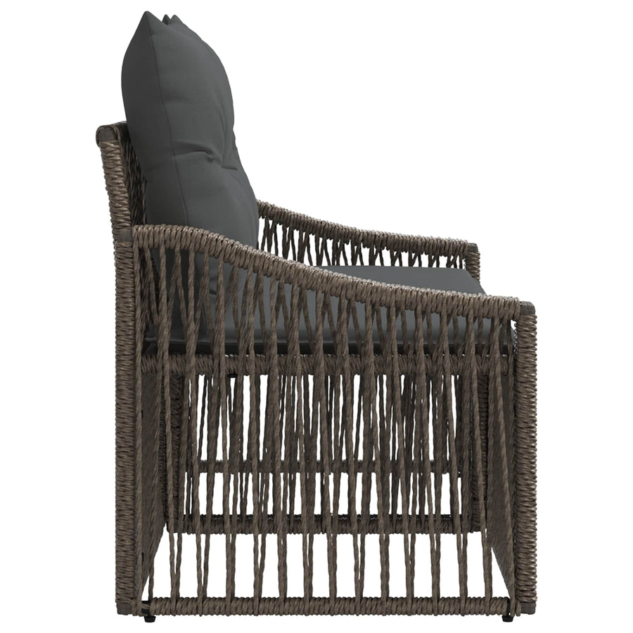 Tuinbank 2-Aantal zitplaatsen Grijs poly rattan