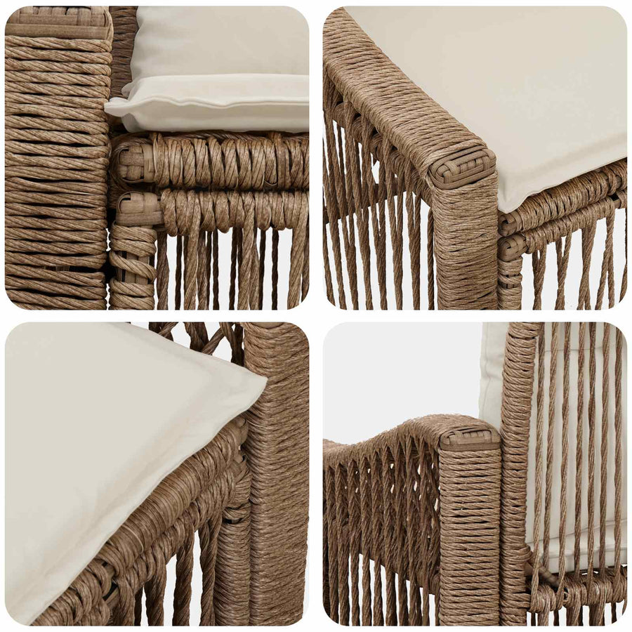 Tuinbank 2-Aantal zitplaatsen Beige poly rattan