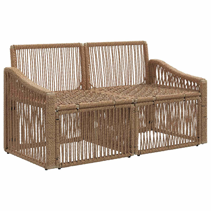 Tuinbank 2-Aantal zitplaatsen Beige poly rattan