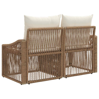 Tuinbank 2-Aantal zitplaatsen Beige poly rattan
