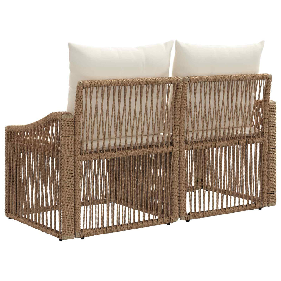 Tuinbank 2-Aantal zitplaatsen Beige poly rattan