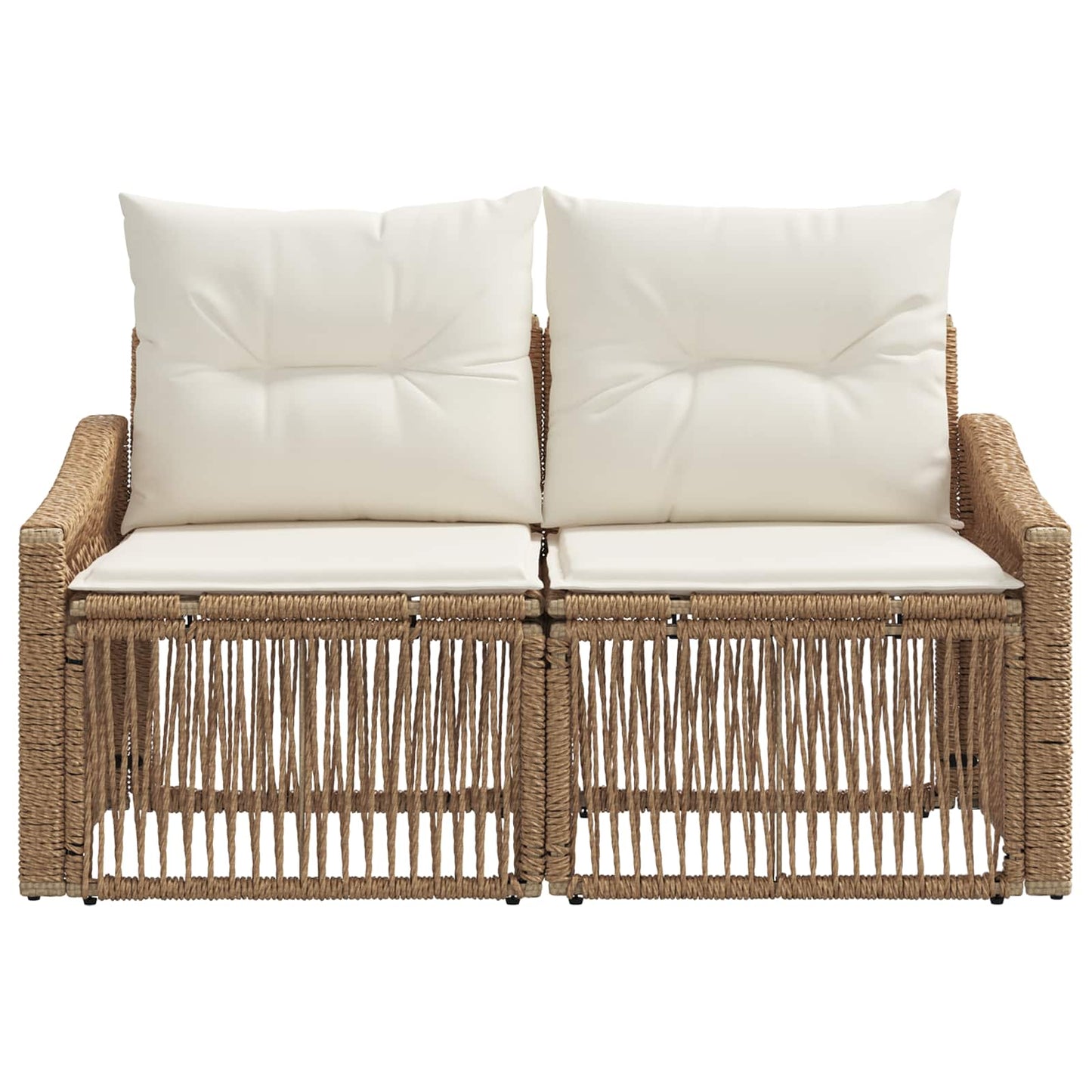 Tuinbank 2-Aantal zitplaatsen Beige poly rattan