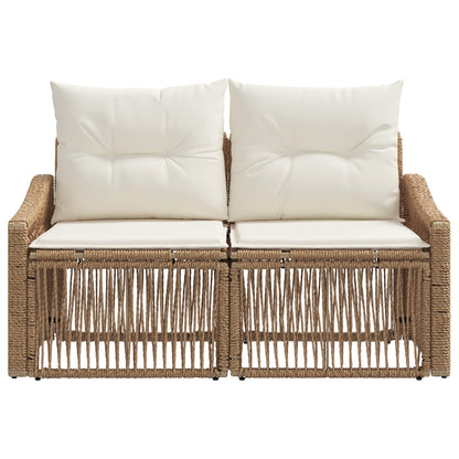 Tuinbank 2-Aantal zitplaatsen Beige poly rattan